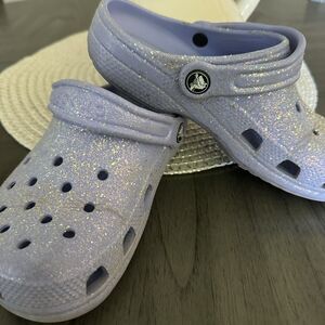 Crocs Girls Size 3 Purple Sparkle Crocs Girls Slip On Shoes